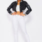 Black Classic Varsity Jacket with White Stripes - Large - Ikonik Idoll