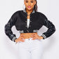 Black Classic Varsity Jacket with White Stripes - Large - Ikonik Idoll