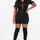 She All That Lace Up Black Dress
