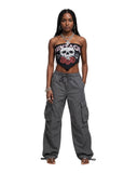 Stay Strong Vintage Skull Corset Top