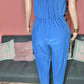 Body of a Goddess Pleated Strapless Jumpsuit - Green and Blue - Ikonik Idoll