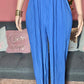 Body of a Goddess Pleated Strapless Jumpsuit - Green and Blue - Ikonik Idoll