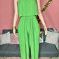 Body of a Goddess Pleated Strapless Jumpsuit - Green and Blue - Ikonik Idoll