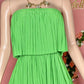 Body of a Goddess Pleated Strapless Jumpsuit - Green and Blue - Ikonik Idoll