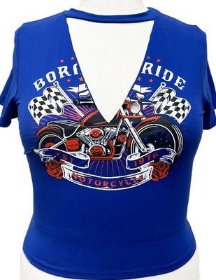 Born to Ride Plus Size Graphic Top - Ikonik Idoll