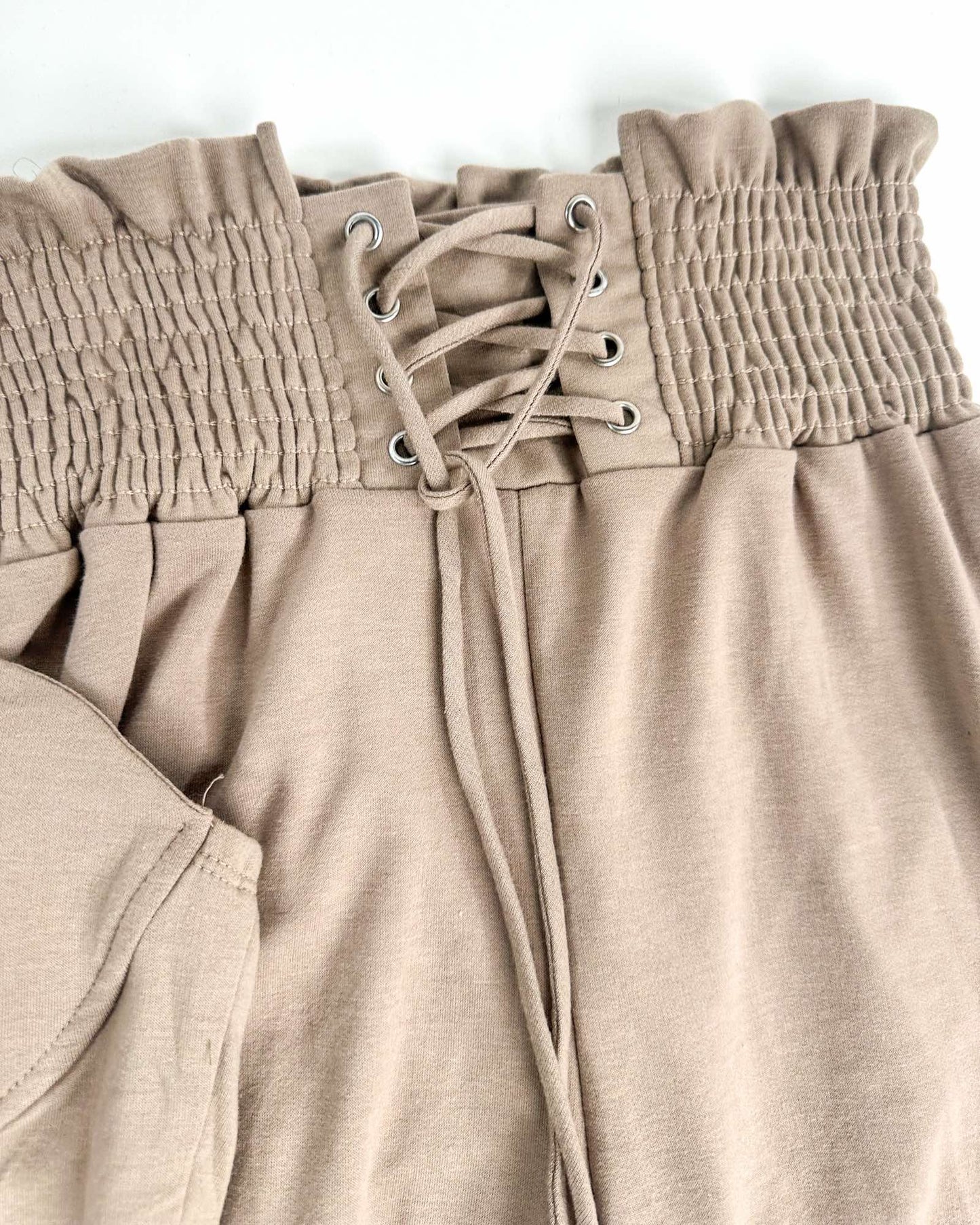 Keep It Cute Corset Set - Gray, Beige Tan Colors