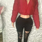 Burgundy Bliss Puffer Coat - Ikonik Idoll