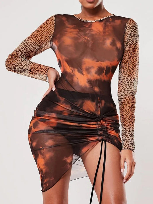 Can’t be Tamed Orange Leopard Print Dress - Ikonik Idoll