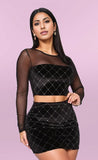 Cater To You Velvet Skirt Set LARGE - Ikonik Idoll