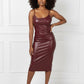 Melanin Goddess Burgundy Leather Dress