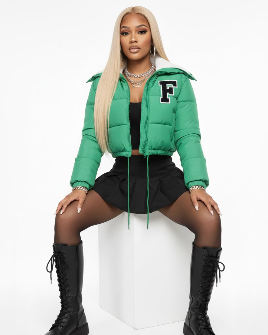 Emerald Envy Puffer Winter Coat