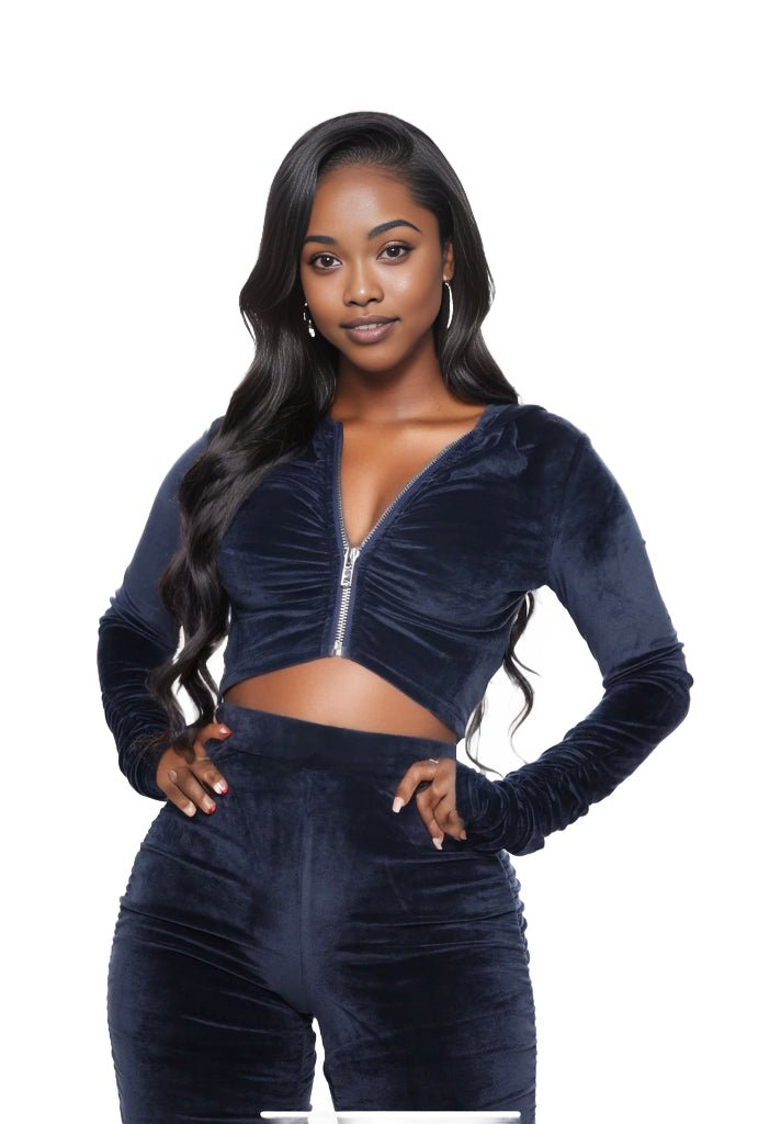 Crushed Velvet Stacked 2 pc Jogging Sets MEDIUM - Ikonik Idoll