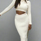 Cuffin Season 2 Pc Sweater Skirt Set - Ivory - Ikonik Idoll