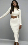 Cuffin Season 2 Pc Sweater Skirt Set - Ivory - Ikonik Idoll