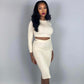 Cuffin Season 2 Pc Sweater Skirt Set - Ivory - Ikonik Idoll