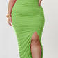 Scrumptious Mama Ruched Dress - Pink and Green colors plus size (X-Large to 3X)