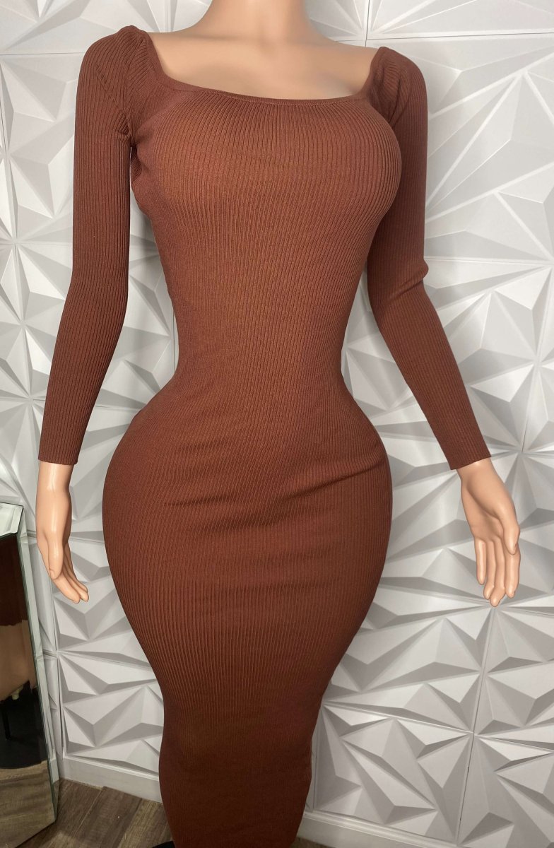 Eat Me Up Chocolate Brown Deep Backless Dress - Medium - Ikonik Idoll