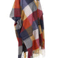 Fringe Frenzy Multicolor Plaid Kimono (Small to 3X) Orange and Burgundy - Ikonik Idoll