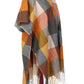 Fringe Frenzy Multicolor Plaid Kimono (Small to 3X) Orange and Burgundy - Ikonik Idoll