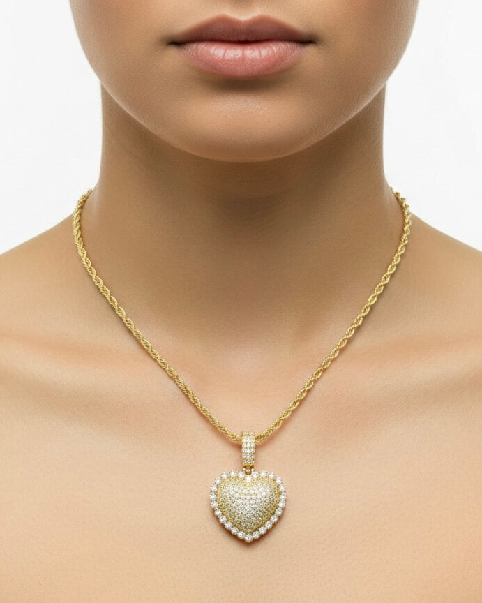 GOLD Ice Box Heart Necklace