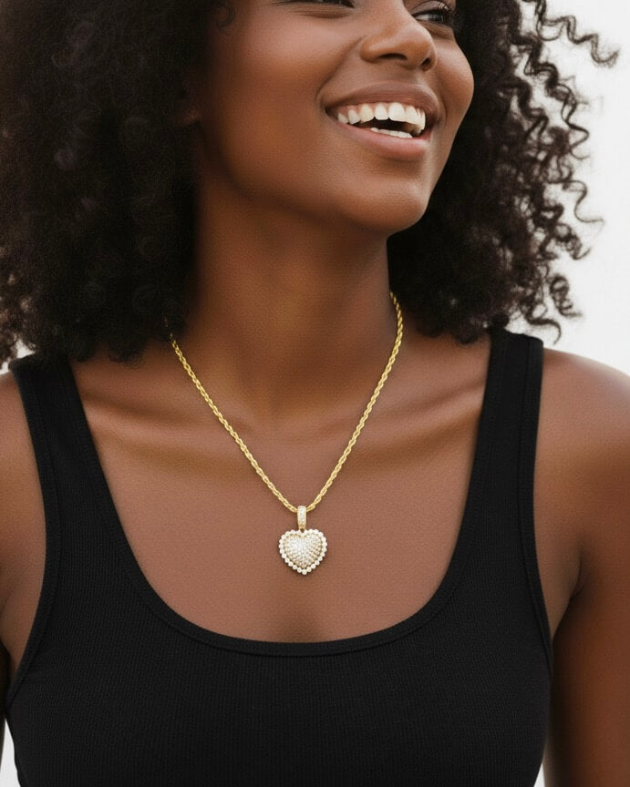 GOLD Ice Box Heart Necklace