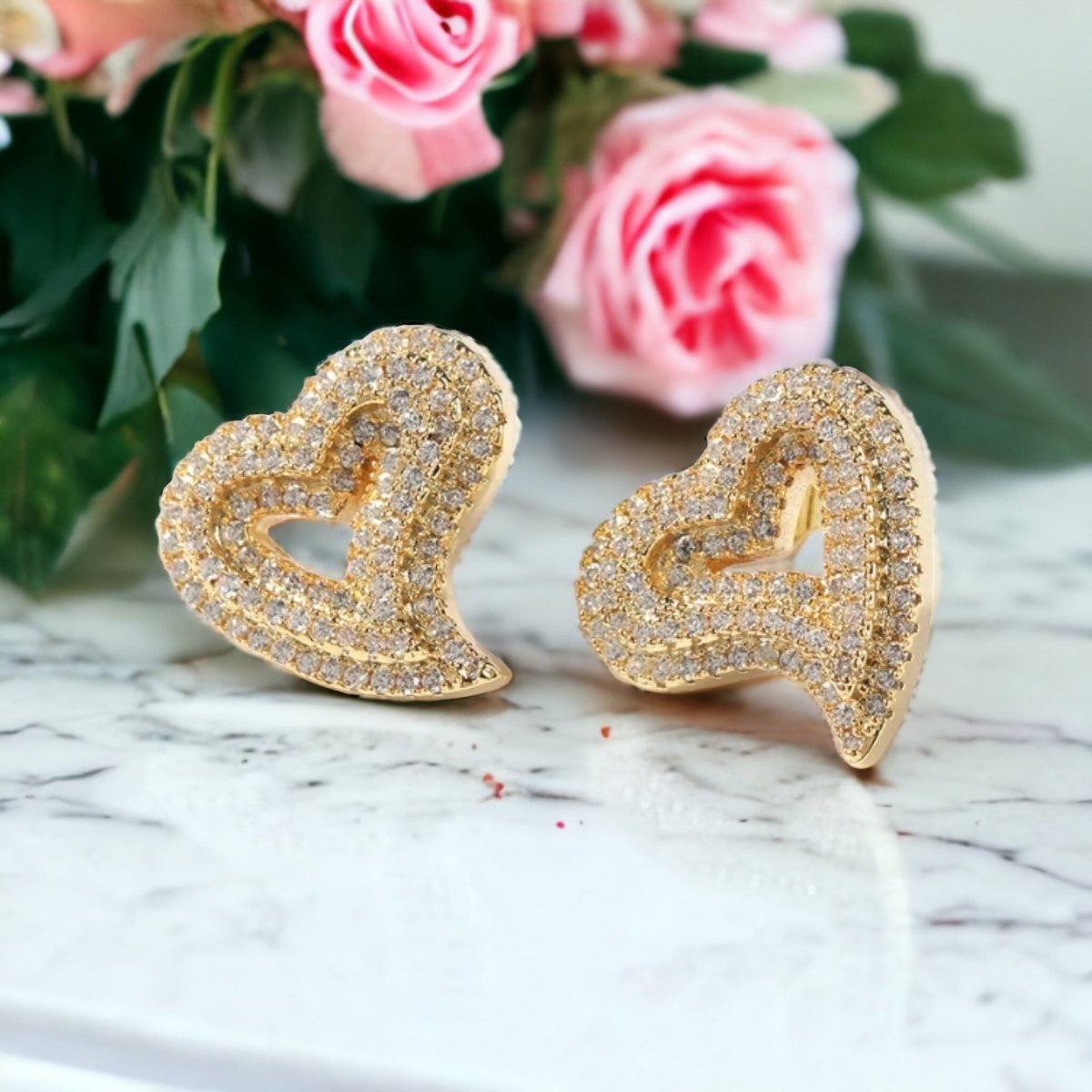 GOLD Open Heart Jayda earrings - Ikonik Idoll