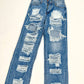 Wild Child High Waist Ripped Denim Jeans