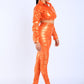 Hot Mama Latex Orange Pant 2 pc Set - Ikonik Idoll