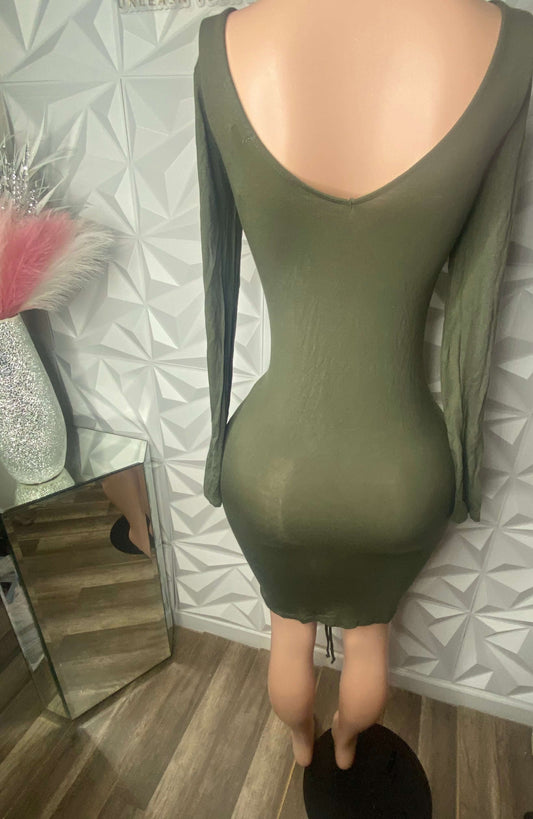 Take Me Out Olive Dress (medium)