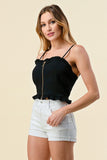 It Girl Black Denim Crop Top - Ikonik Idoll