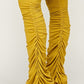 yellow pants matching mustard yellow set with heels tall girl friendly