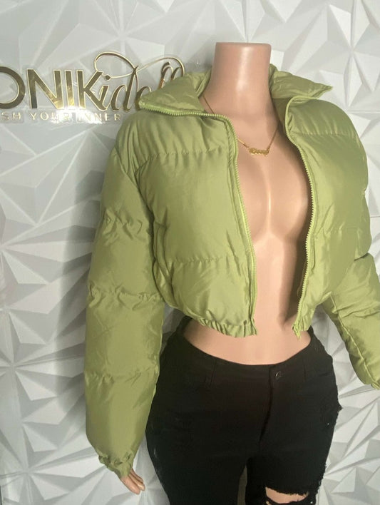 Jade Olive Puffer Coat - Ikonik Idoll