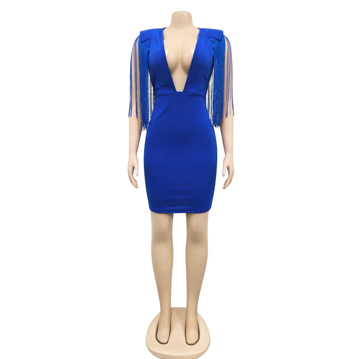 Kiss My Sass V - Cut Tassle Dress - Black, White - Ikonik Idoll