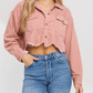 Layla Pink Distressed Jacket - Ikonik Idoll