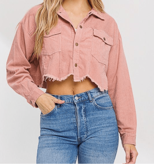 Layla Pink Distressed Jacket - Ikonik Idoll