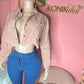 Layla Pink Distressed Jacket - Ikonik Idoll