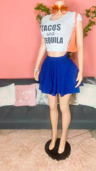 Lit Daze Tacos Tequila Graphic Crop T-Shirt - Ikonik Idoll