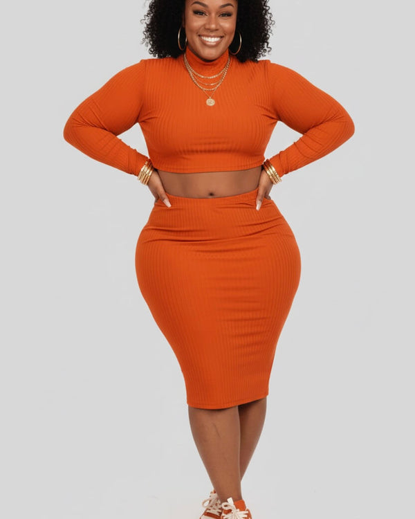 Thick Mama Skirt Set | Ribbed Matching Set 1XL–3XL
