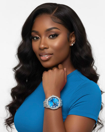 Cuddle My Wrist Silver Iced Out Watch