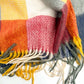 Fringe Frenzy Multicolor Plaid Kimono (Small to 3X) Orange and Burgundy