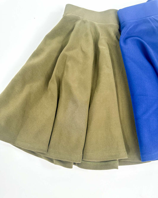 Hot Girl Flare Scuba Skirt with pockets - Red, Blue, Green (Small to X-large)