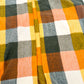 Fringe Frenzy Multicolor Plaid Kimono (Small to 3X) Orange and Burgundy