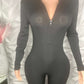 Playful Heart Ribbed Jumpsuit Black - Ikonik Idoll