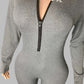 Playful Heart Ribbed Jumpsuit Gray - Ikonik Idoll