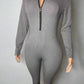 Playful Heart Ribbed Jumpsuit Gray - Ikonik Idoll
