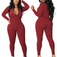 Playful Heart Ribbed Jumpsuit Red - Ikonik Idoll