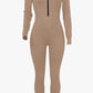 Playful Heart Ribbed Jumpsuit Tan - Ikonik Idoll
