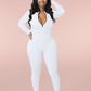 Playful Heart Ribbed Jumpsuit White - Ikonik Idoll