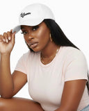 Queen Embroidered Baseball Hat – White