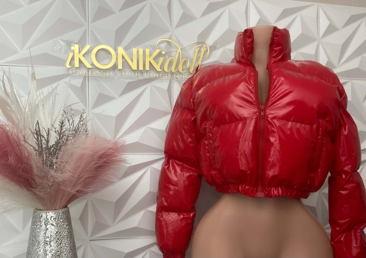 Ruby Red Puffer Coat SMALL - Ikonik Idoll